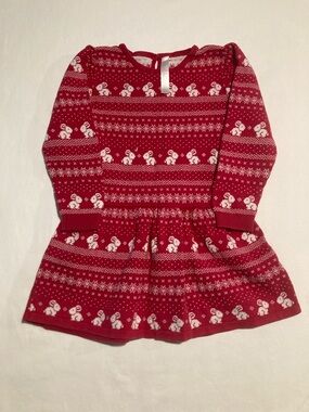 Cherokee Red Knit Holiday Bunny Dress